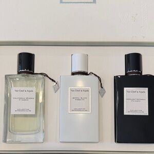 Van Cleef & Arpels Trio — Clear, White, Black Perfume Bottles NEW